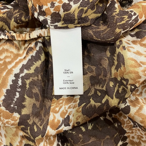 EUC Elizabeth & James Silk Brown Tan Print Blouse,XS - Picture 5 of 5